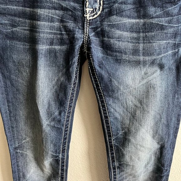 NWOT Miss Me Dark Wash Skinny Stitch Jeans Size 27 Style JS5014S195 - Picture 5 of 15